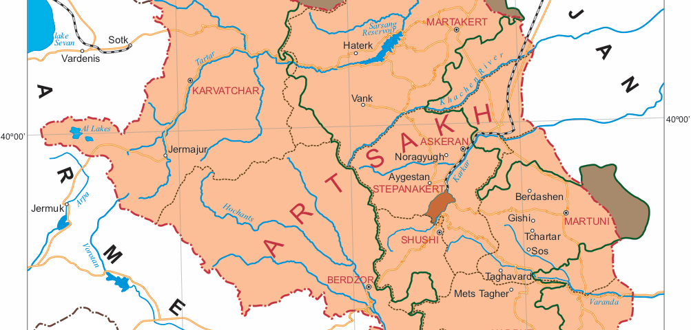 Map of Artsakh / Nagorno-Karabakh Republic