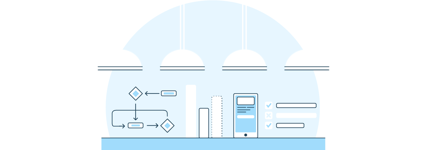 Illustration of considerations for user testing laid out buffet style