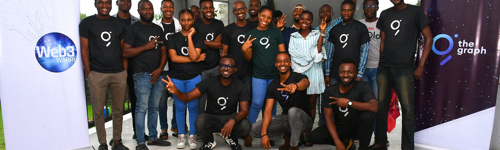 Group photo of web3 warri community after the building subgraphs codelabs session.