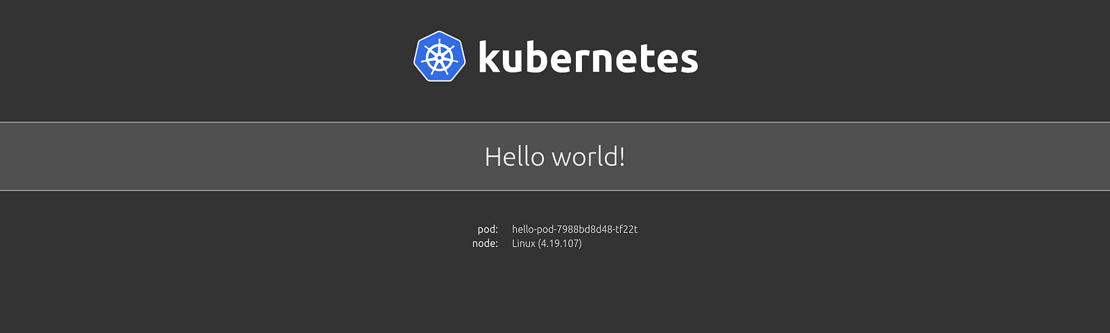 Hello World with Kubernetes