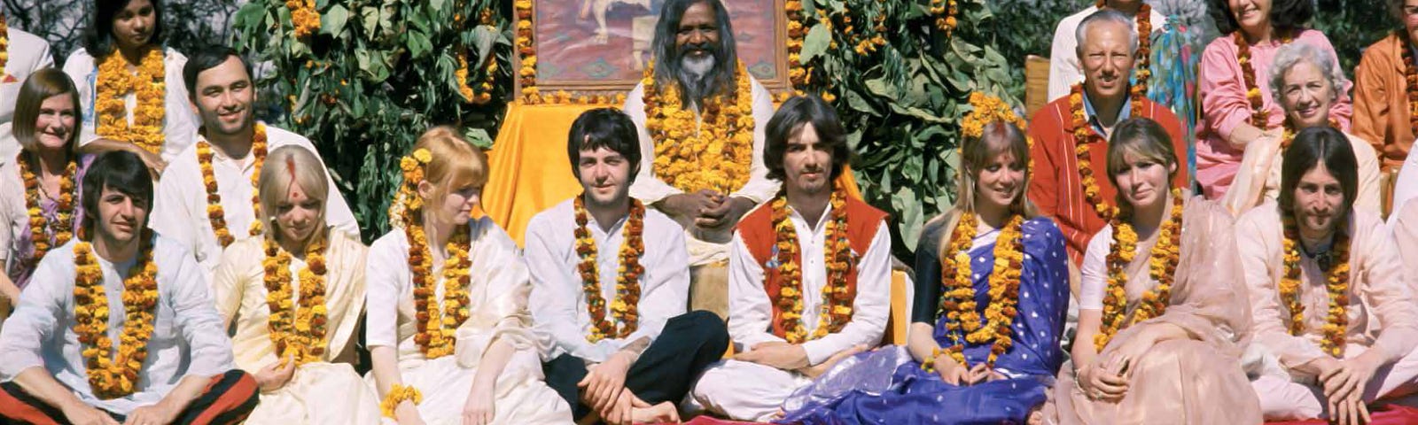 The Beatles in India (Rishikesh) with Maharishi Mahesh Yogi. Credits: The Beatles
