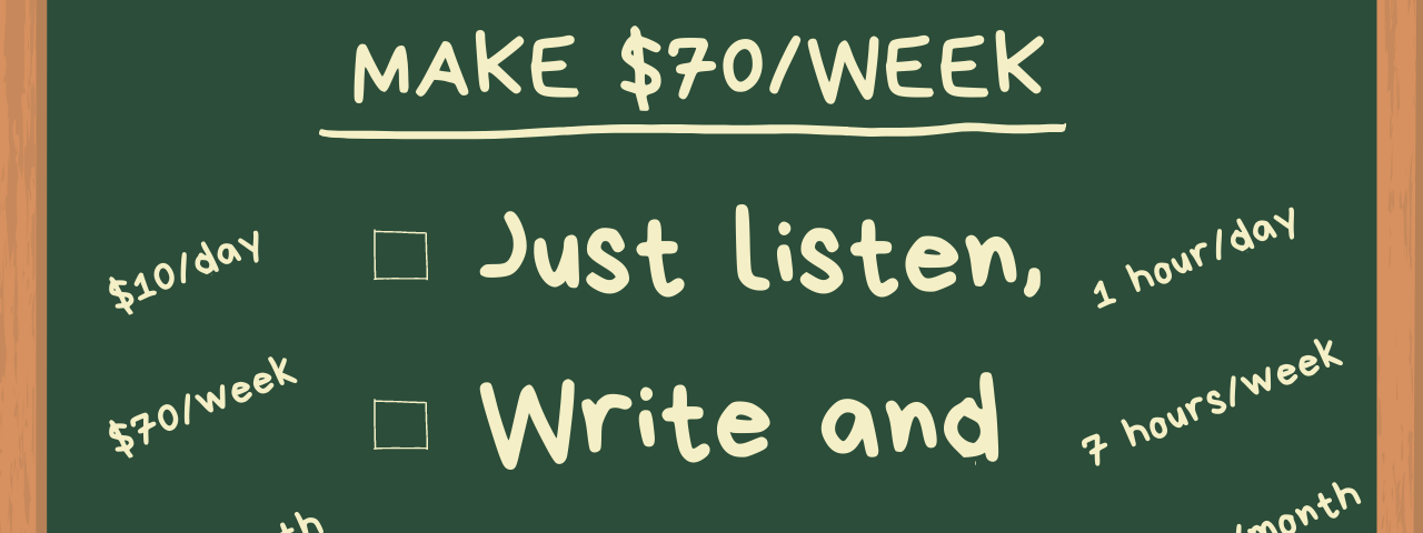 Make $70/week side hustle idea