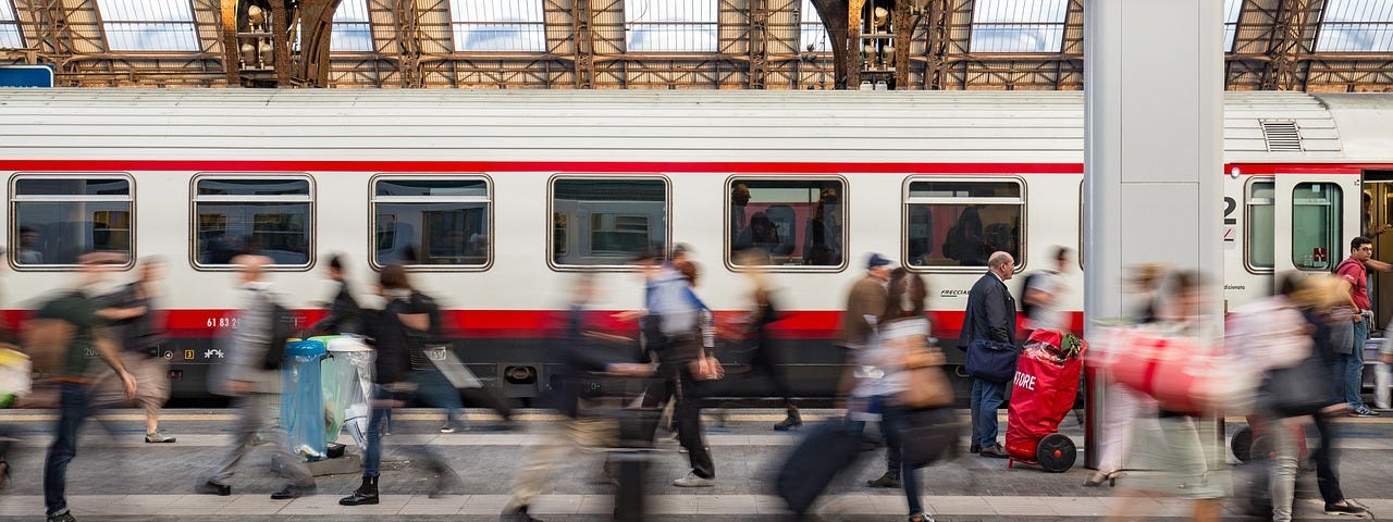 Busy train terminal