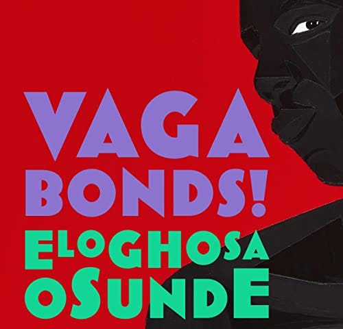 Book cover for Vagabonds! by Eloghosa Osunde including the book title and author in colourful letters and the face and torso of a man