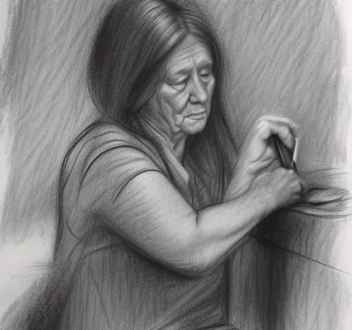 Elder woman created by Amy Potter using NightCafe AI.