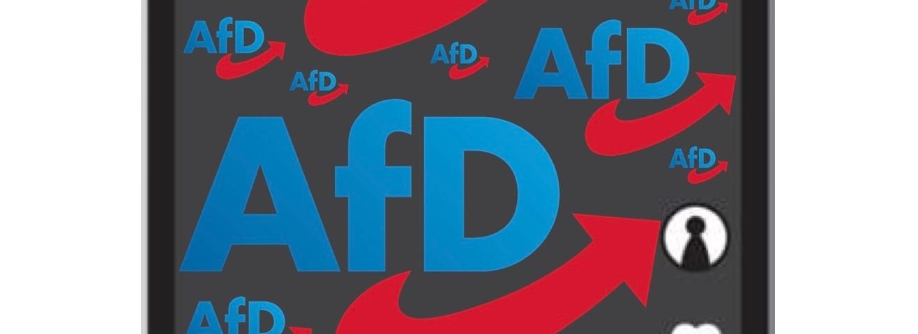 IMAGE: A TikTok screen completely filled with Alternative für Deutschland (AfD) logos in all sizes