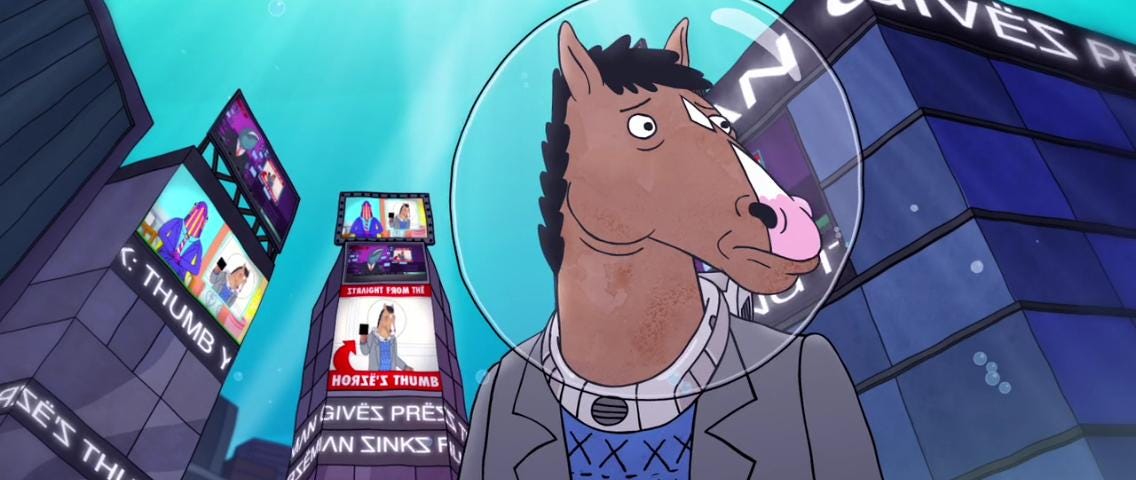BoJack Horseman in the episode “Fish Out Of Water”
