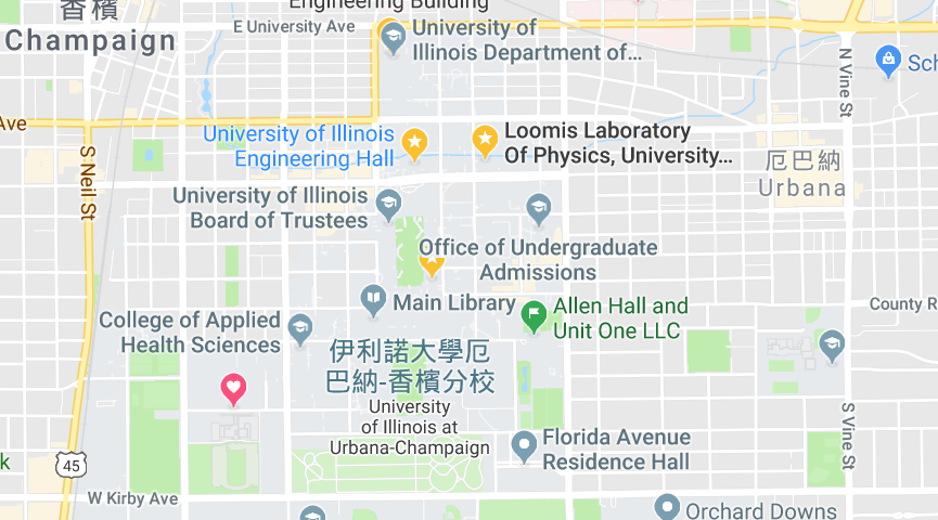 UIUC map on google map