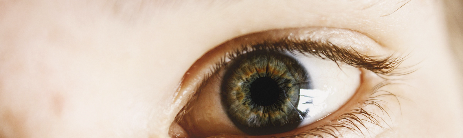A close up picture of a person’s left eye.