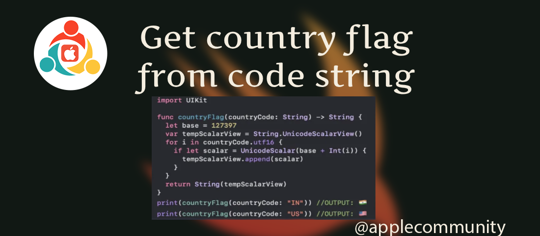 Get country flag from code string