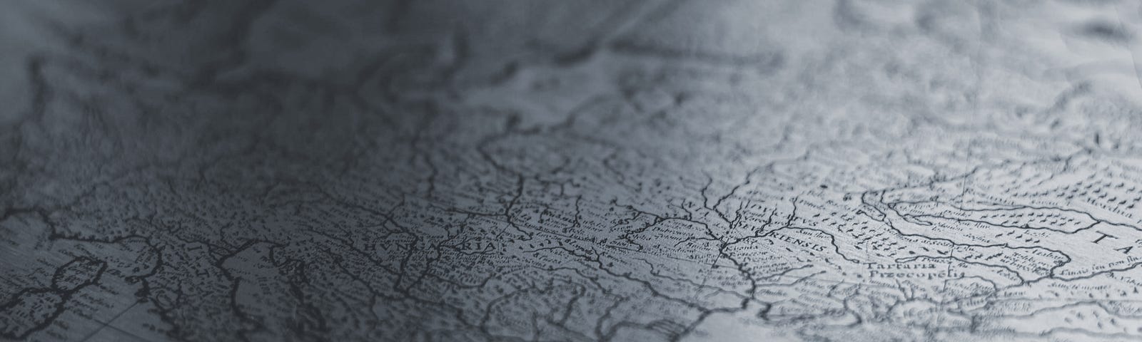 Close-up of a grayscale map.