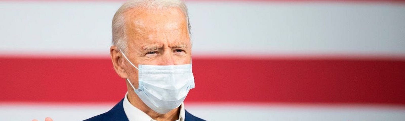 Joe Biden delivers remarks at an aluminum manufacturing facility in Manitowoc, Wisconsin, on September 21, 2020.