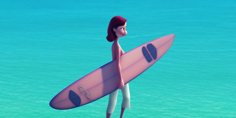 A cartoon woman holding a surfboard — Brand Surfing: Dominate Your Niche With This New Blogging Paradigm