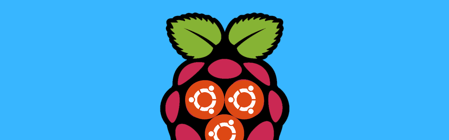 Raspberry pi logo with ubuntu logo on it on a blue background
