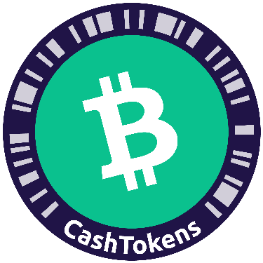 The Cash Tokens logo is the Bitcoin Cash logo wrapped in the Cash Tokens Barcode