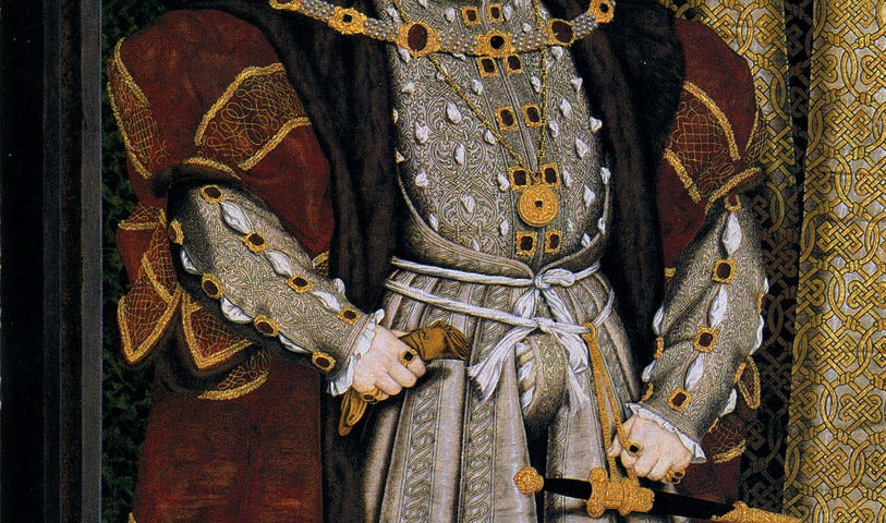 A portrait painting of King Henry VIII by Hans Holbein the Younger