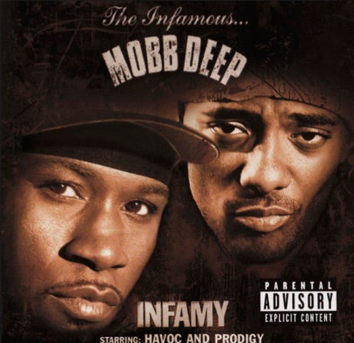 Photo of album cover for Mobb Deep’s Infamy album