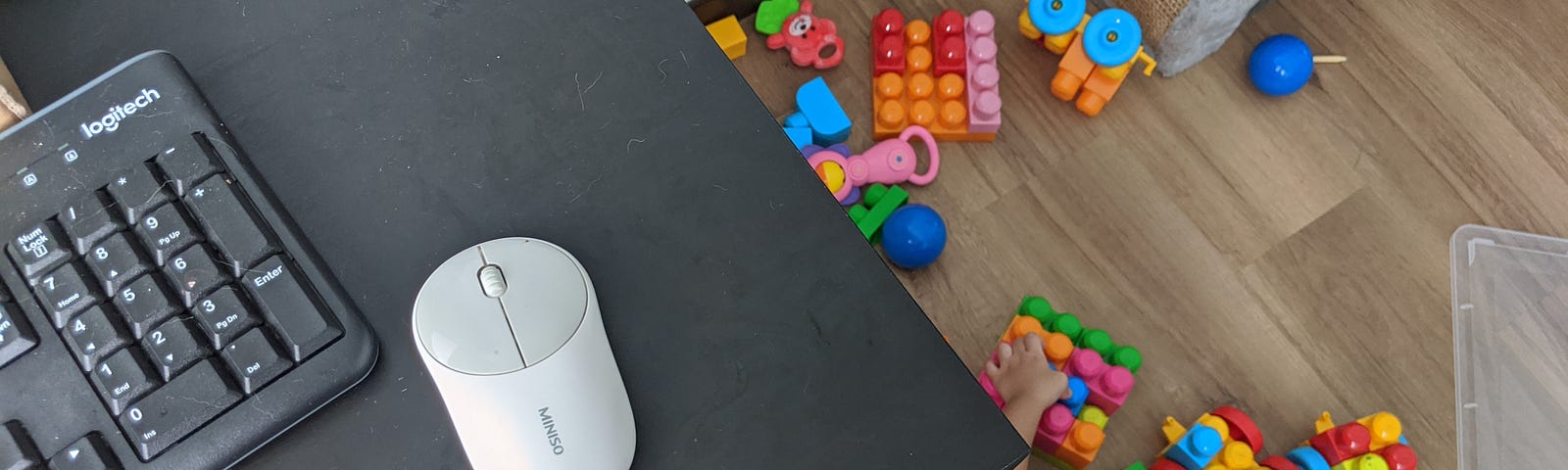 On a typical weekday morning, I would be writing while my daughter plays by the table.