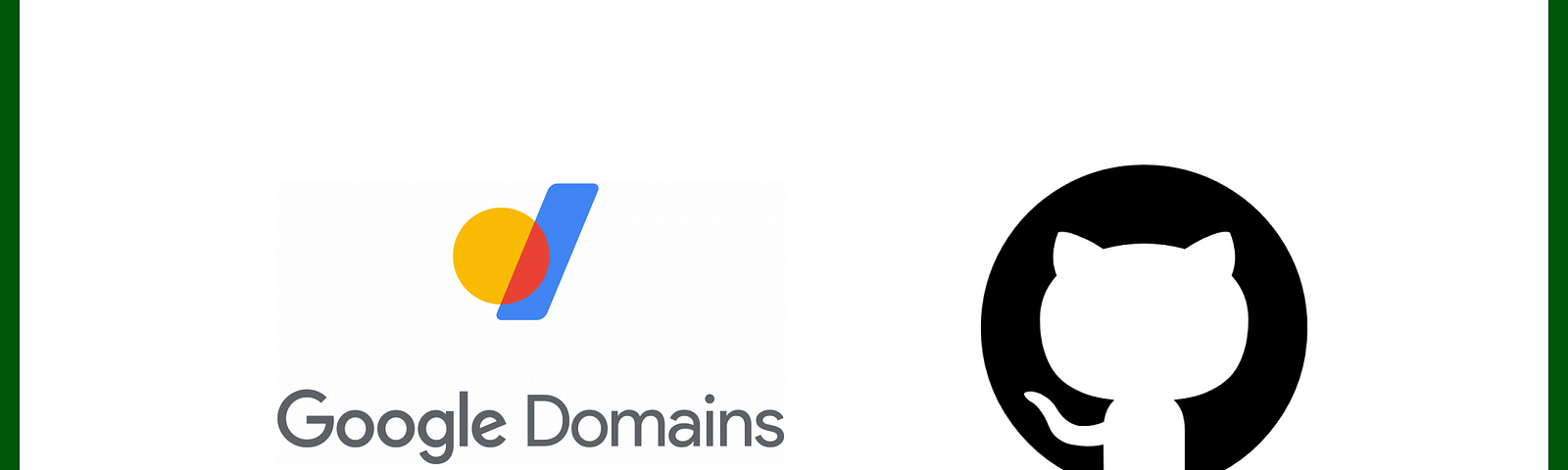 Google Domains logo and Github logo