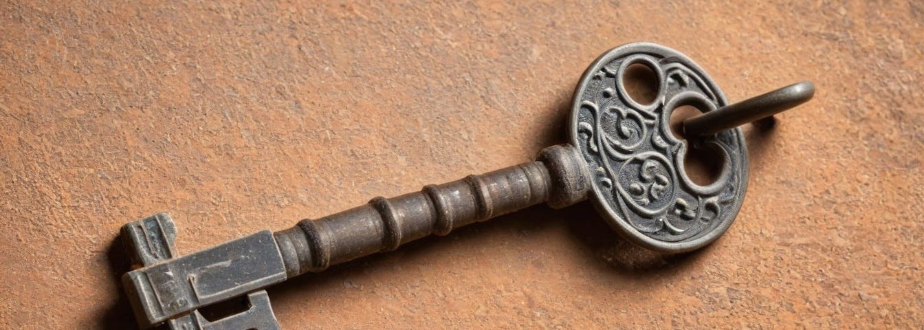 An ancient metal key