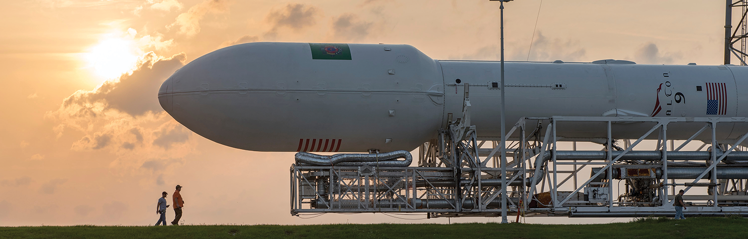 Photo of rocket on the ground.