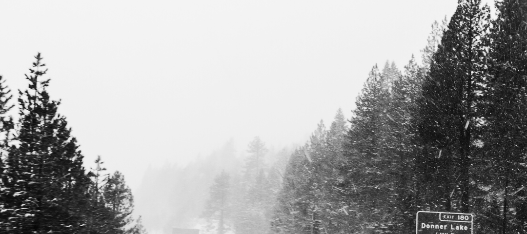 mountain pass in the snow