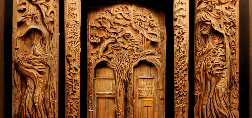 Very ornate carved wooden doors