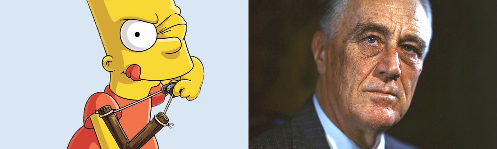 Bart Simpson & President Franklin D. Roosevelt. (Bart Simpson & The Simpsons, © Walt Disney Television)