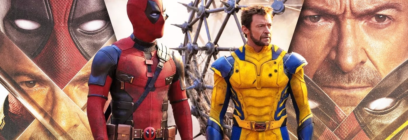 Promo still from Deadpool 3 with Ryan Reynolds and Hugh Jackman