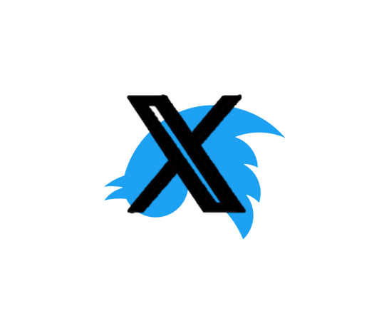 Blue bird Twitter logo is now the letter X.