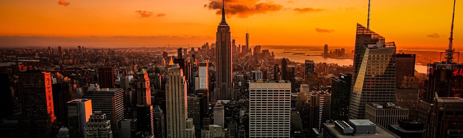 Florian Wehde  took this photo of a sunset over Manhattan from the Rockefeller Center.