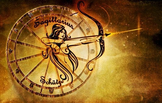 Stylized Sagittarius star sign