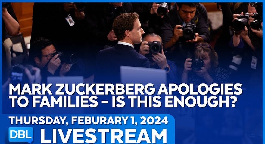 Mark Zuckerberg at a Senate hearing Jan. 31, 2024