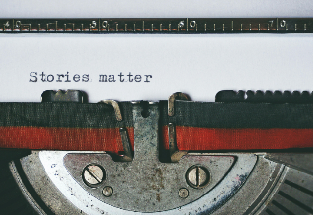 Typewriter With Written Word “Stories Matter”