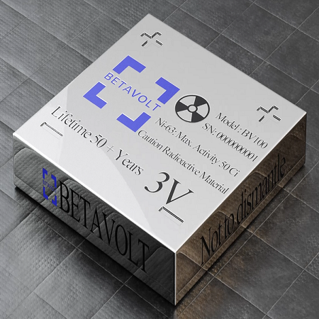 Photograph of the BetaVolt 3V nuclear battery