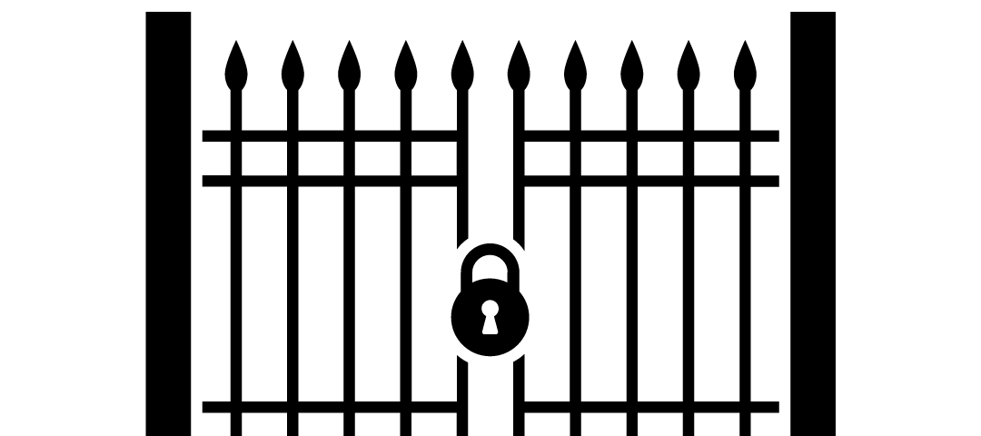 Image of a closed gate with a lock on it.