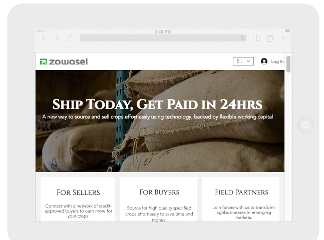 Zowasel is an online grains marketplace.