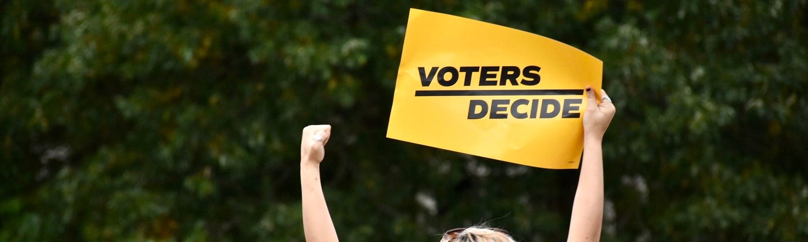 A demonstrator in Freedom Park, Atlanta when Biden was called to win the presidential race.