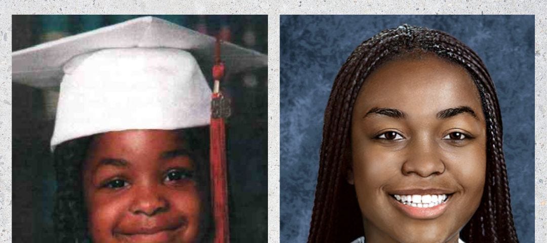 Two pictures of Shy’Kemmia Pate, missing since 1998