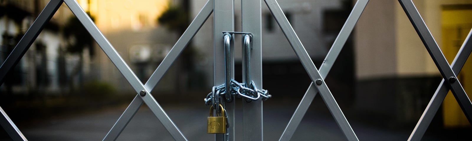 Iron gate with lock.