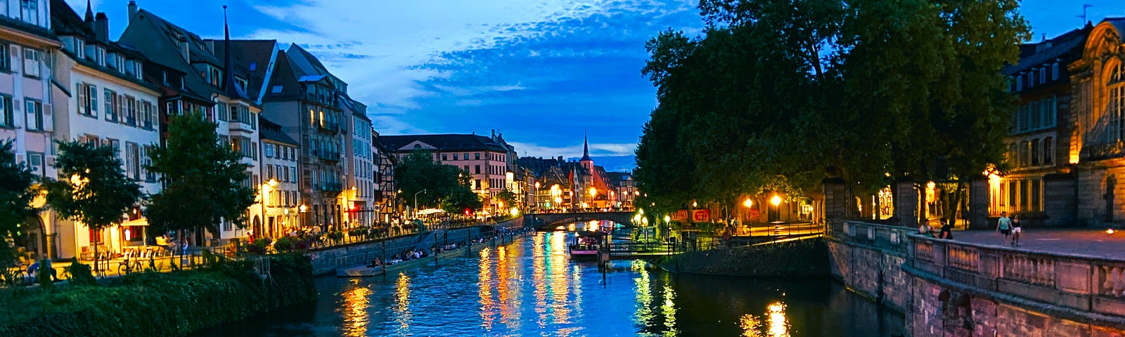 Beautiful sunset in Strasbourg France