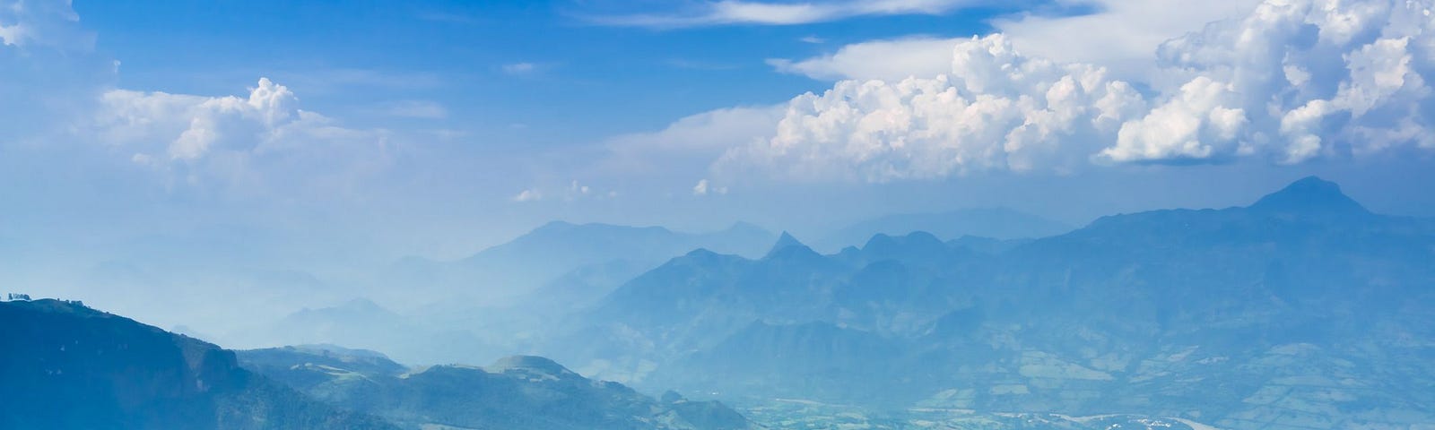 Landscape of mountains and valley in Colombia