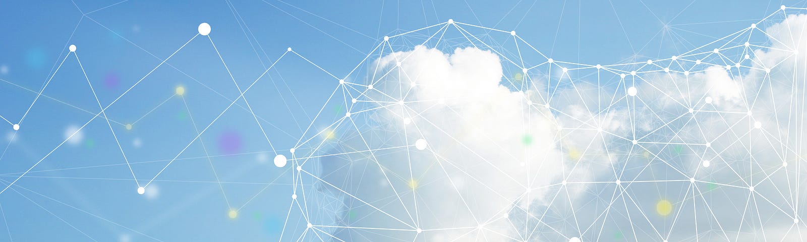 A cloud with an overlay of interconnected dots meant as an abstract representation of the GCP mapping project