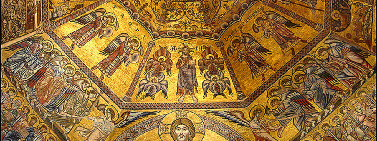 The mosaics on the interior of the dome of the Baptistry of San Giovanni