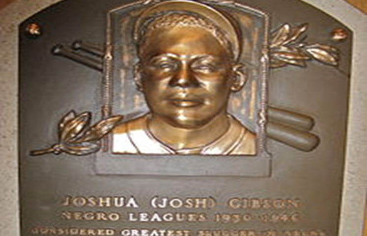 Image of Josh Gibson’s Baseball Hall of Fame plaque.