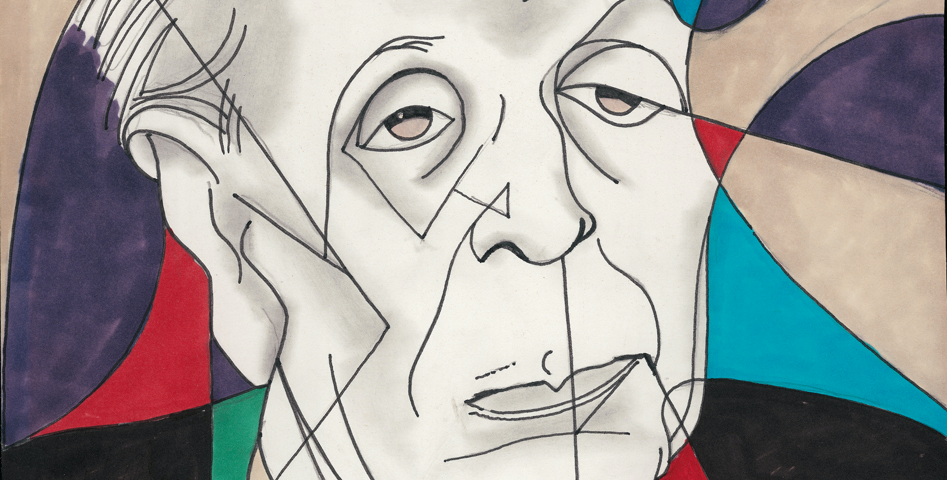 Abstract painting of Jorge Luis Borges, by Adolf Hoffmeister