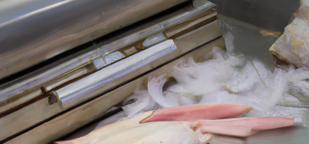 Butcher’s counter with poultry and feathers