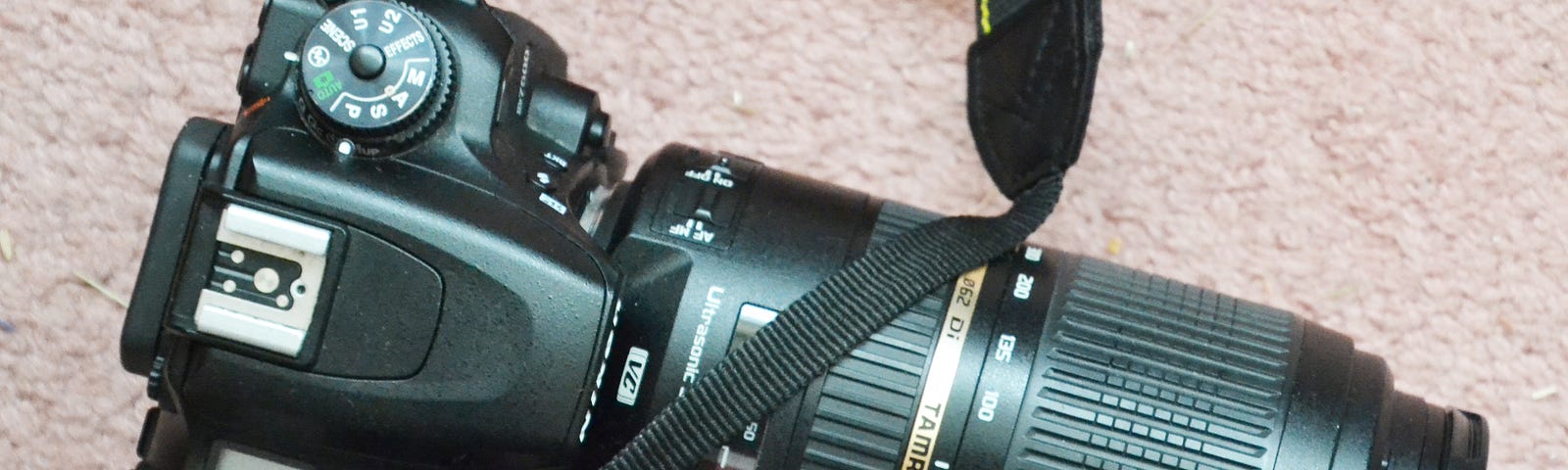 DSLR camera with 300mm lens