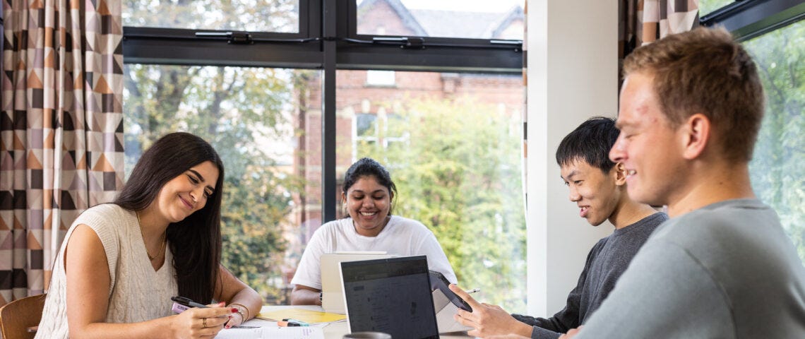 A group of students studying together.