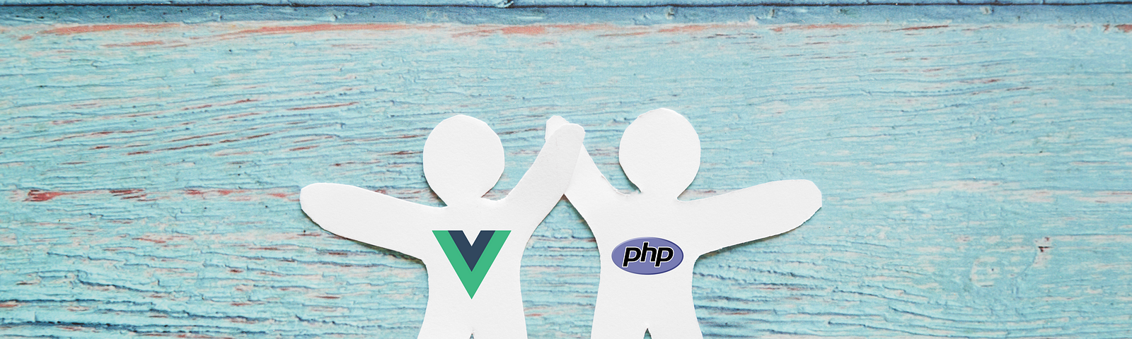 Paper figures of PHP and Vue high-fiving